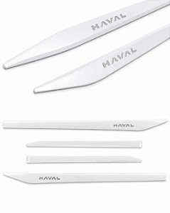 Friso Lateral Haval Branco Ágata Emblema Alto Relevo Cromado