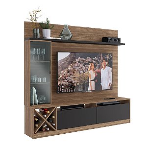 Painel Home Sorrento TV 50 pol. Cristaleira Montana/Grafite