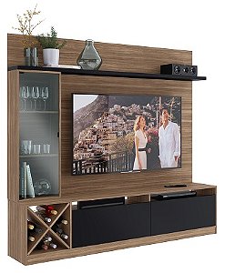 Painel Home Venezza para TV Até 60 Polegadas e Cristaleira Montana/Preto