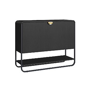 Sapateira Luna 1 Porta Nero/Preto 93x75cm