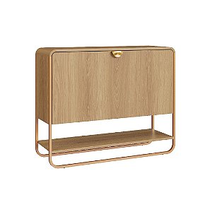 Sapateira Luna 1 Porta Hanover/Dourado 93x75cm