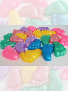 Kit 50 Pares mini Sabonete Pezinho (100 unidades) - Lembrancinha Para Chá de revelação chá de bebê e outros