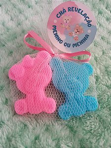 10/50/70/80/100 - kit pares de mini sabonete de ursinho  - Lembrancinha pronta para chá revelação, chá de bebê, chá de fralda e etc...