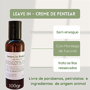 Creme de Pentear sem Enxague com  Manteiga de Tucumã 100gr