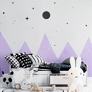 Painel de Parede Personalizado Céu e Montanha Rosa