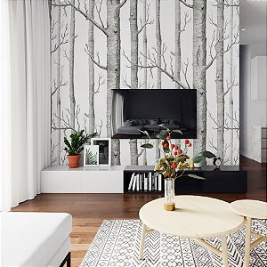 Painel de Parede Personalizado Floresta Cinza