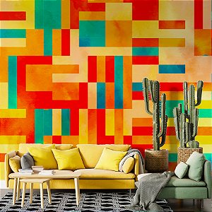 Painel de Parede Personalizado Geométrico Colorido