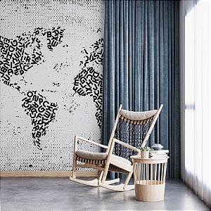 Painel de Parede Personalizado Mapa Grunge