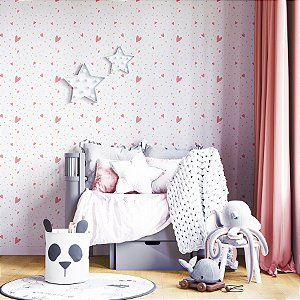 Papel de Parede Corações Poá