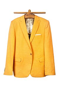 Terno 2 botões 2 aberturas com colete, Slim Fit - Cor: Laranja