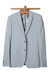 Terno 2 botões 2 aberturas, Slim Fit - Cor: cinza claro