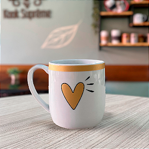 Caneca Porcelana 08 - Coração Love - 360ml