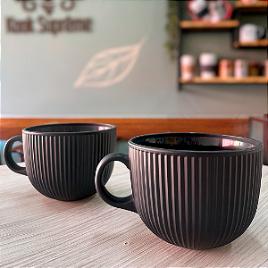 Dupla de  Caneca Vidro 15 Jumbo - Preta  500ml