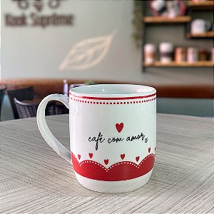 Caneca Porcelana Coração Love 360ml