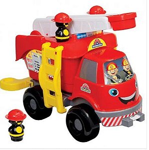 Caminhão de Brinquedo com Toras de Madeira Realista 40cm Usual Infantil  Carreta Grande Articulada