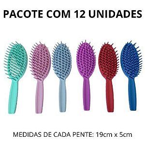 Escova de Cabelo Oval Rígida em Plástico- 1und - cores sortidas | GE-STORE