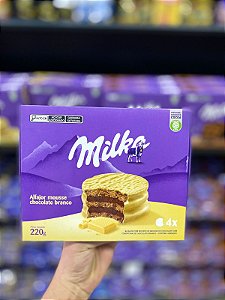 Caixa de Alfajor Branco Milka Com 4 Unidades 220g