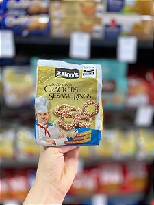 Biscoito Importado Zikos Crackers Sesame Rings 100g