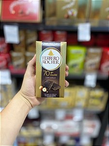 Chocolate Importado Ferrero Rocher Barra Dark Com Avela 70% 90g