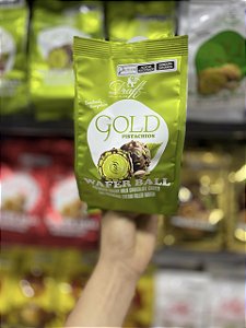 Chocolate Draft Wafer Ball Gold Pistachio