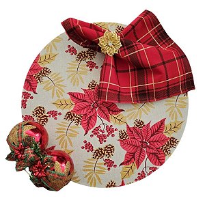 Kit Natal XA: 1 Capa + 1 Guardanapo + 1 Anel PG