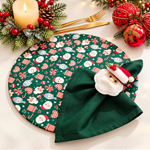 Kit Natal XX: 1 Capa + 1 Guardanapo + 1 Anel PG