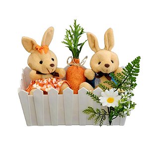 Cesta Casal Margarida Laranja Páscoa P-2511