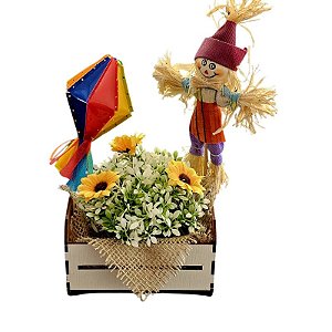 01 Caixote Junino Espantalho 12x7x23cm