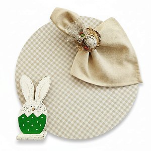 Kit Xadrez Nude Páscoa 1 Capa + 1 Guardanapo + 1 PG