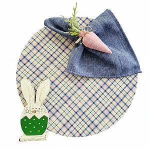 Kit Xadrez Azul Rosa 1 Capa + 1 Guardanapo + 1 PG