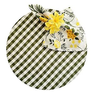 Kit Composê Verde e Amarelo 1 Capa + 1 Guardanapo + 1 PG