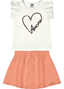 Conjunto Infantil Menina Blusa e Saia Amore Marlan - 001 A 08