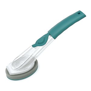 Escova De Limpeza 2 Em 1 Dispenser Detergente Esponja Louça