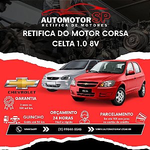Retifica do Motor Corsa Celta 1.0 8V