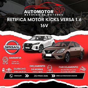Retifica Motor Kicks Versa 1.6 16v