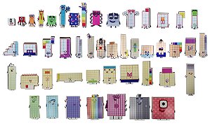 Numberblocks Bonecos de Madeira 47 peças