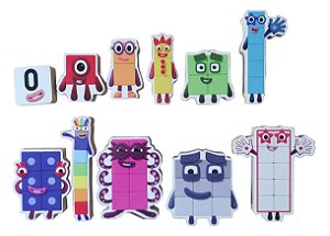 Personagens Numberblocks 0 ao 10 em madeira - Brinca Mais