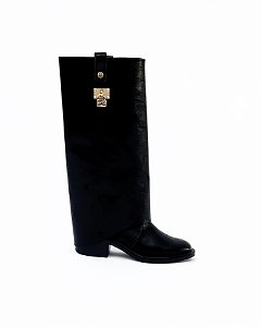 Bota Cadeado Preto Cano Removível (2 em 1)