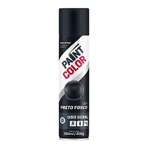 Tinta Spray Uso Geral Paintcolor 350Ml Preto Fosco