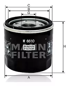 Filtro De Oleo Mann W6610 - Un