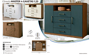 Cômoda Master 4 Gavetas 1.29
