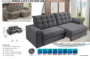 Estofado PARMA 2.90 COM USB