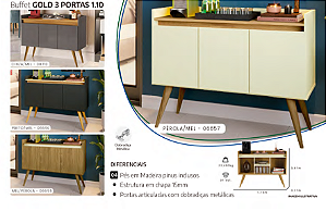 Buffet GOLD 3 PORTAS