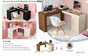 Escrivaninha com Penteadeira de Canto STAR