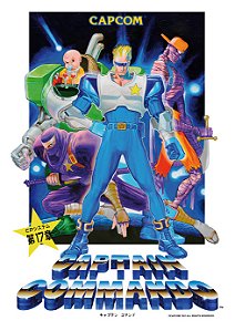 Quadro Captain Commando - Pôster Arcade Capcom Fundo Branco