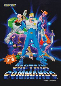 Quadro Captain Commando - Pôster Arcade Capcom Fundo Preto