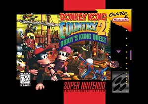 Quadro Capa do Donkey Kong Country 2 - Super Nintendo Americano