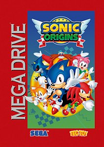 Quadro Capa do Sonic Origins (Vermelha) - Sega Mega Drive TecToy