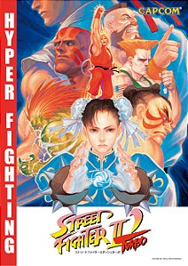 Quadro Street Fighter 2 Hyper Fighting - Pôster Arcade Capcom