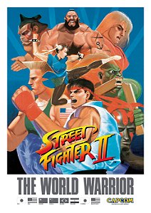 Quadro Street Fighter 2 The World Warrior - Pôster Arcade Capcom